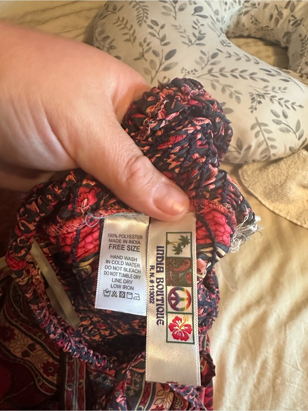 India Boutique Red, Pink, Navy Smocked Boho Strapless Dress - Picture 5 of 5